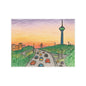 Tehran Sunset Postcard – Milad Tower Skyline (Crayon Style)