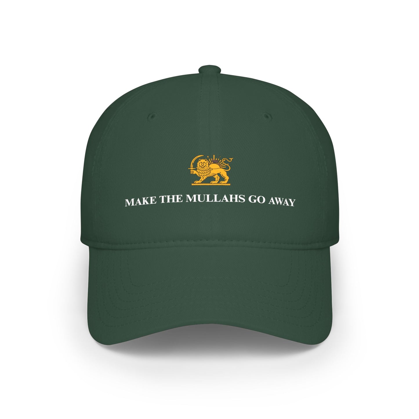 Iranian Protesting Baseball Cap — "Make The Mullahs Go Away" Red Hat