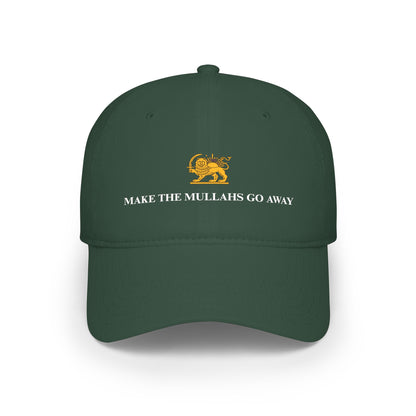Iranian Protesting Baseball Cap — "Make The Mullahs Go Away" Red Hat