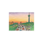 Tehran Sunset Postcard – Milad Tower Skyline (Crayon Style)