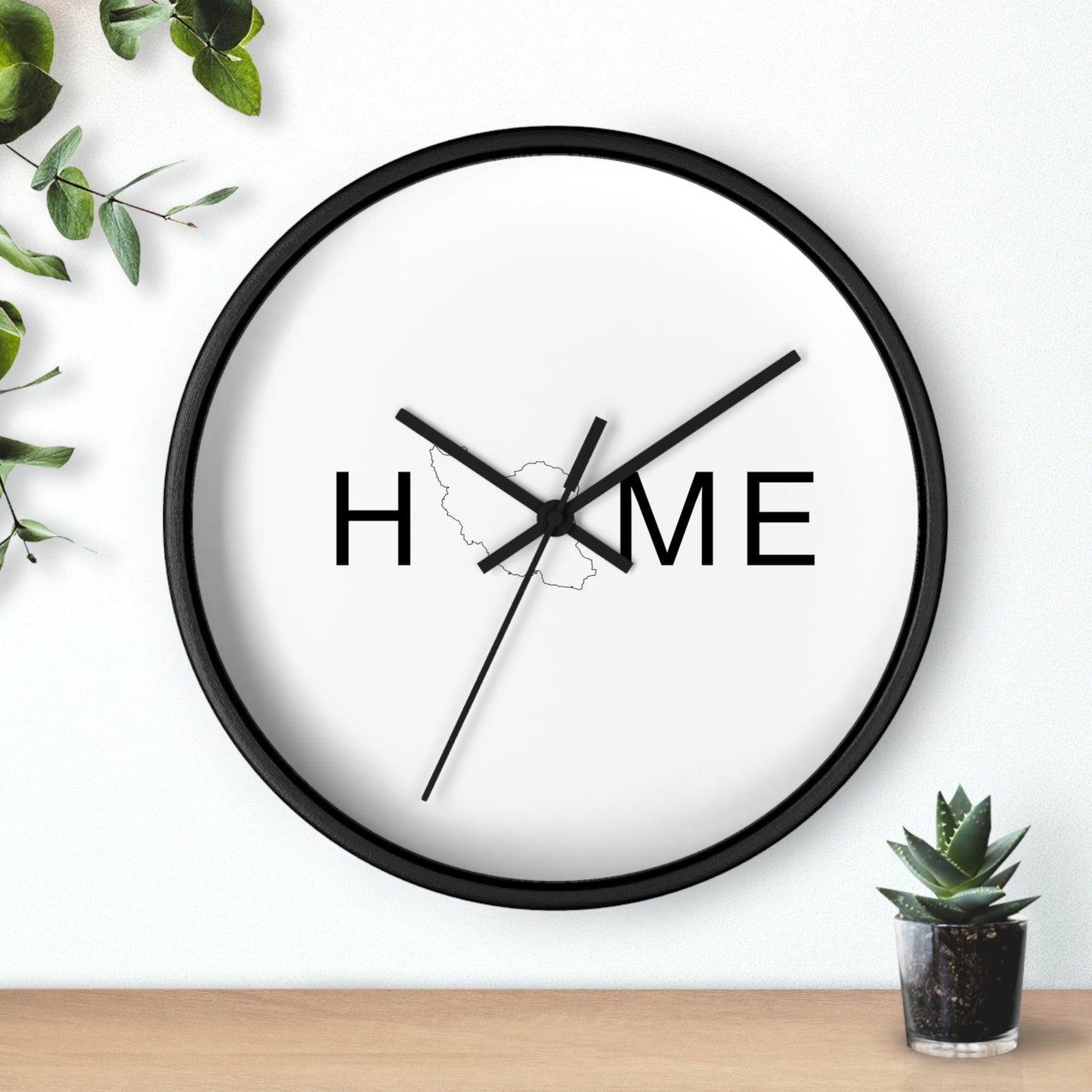 Persian Home Wall Clock with Heart Map Accent – Minimalist Silent Wall Clock for Modern Home Decor