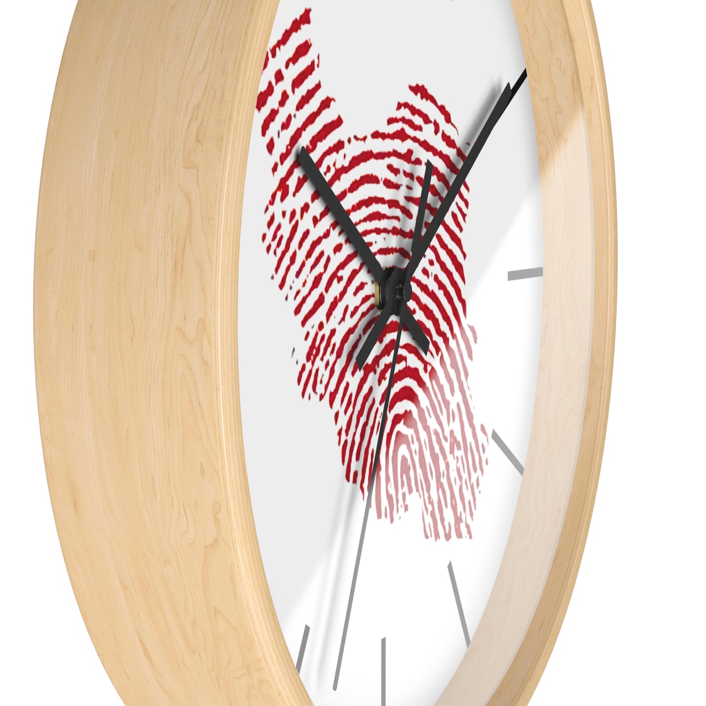 Iran Fingerprint Wall Clock – Red Iran Map Thumbprint Clock | Persian Pride Home Decor, Modern Silent Wall Clock