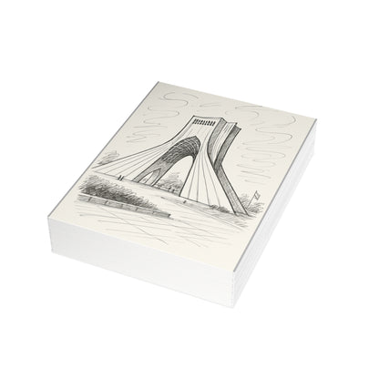 Azadi Tower Ink Line-Drawing Postcard Bundle (Envelopes Included)