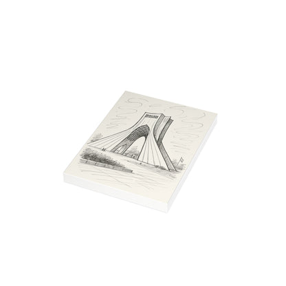 Azadi Tower Ink Line-Drawing Postcard Bundle (Envelopes Included)