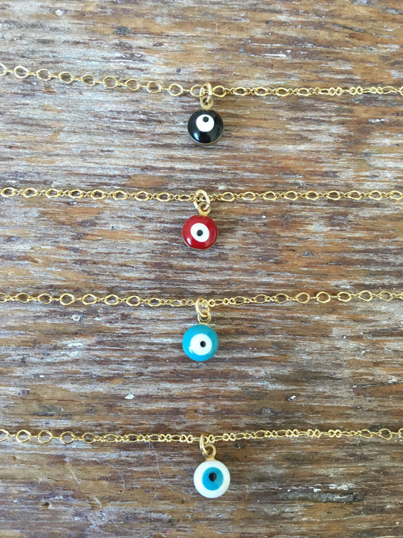 Minimalist Turkish Evil Eye Pendant Necklace