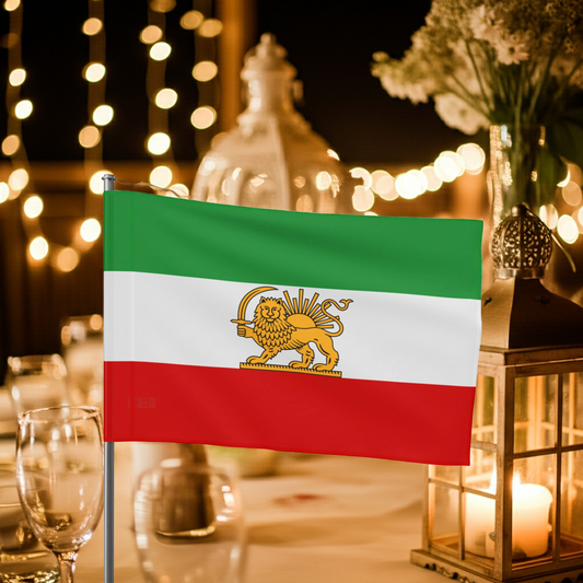 Iranian Lion & Sun Flag (3x5 ft) – Vintage Imperial Iran Flag, Pre-1979 Persian Banner