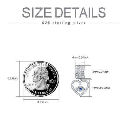 Heart Evil Eye Charm (925 Silver)