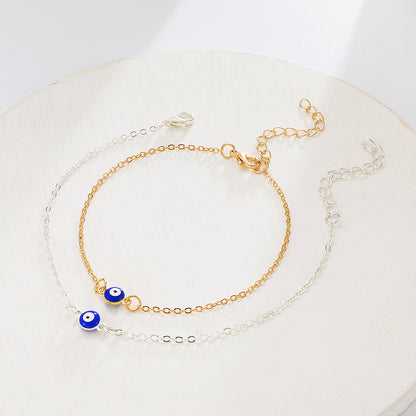 Double Evil Eye Anklet (Silver or Gold)