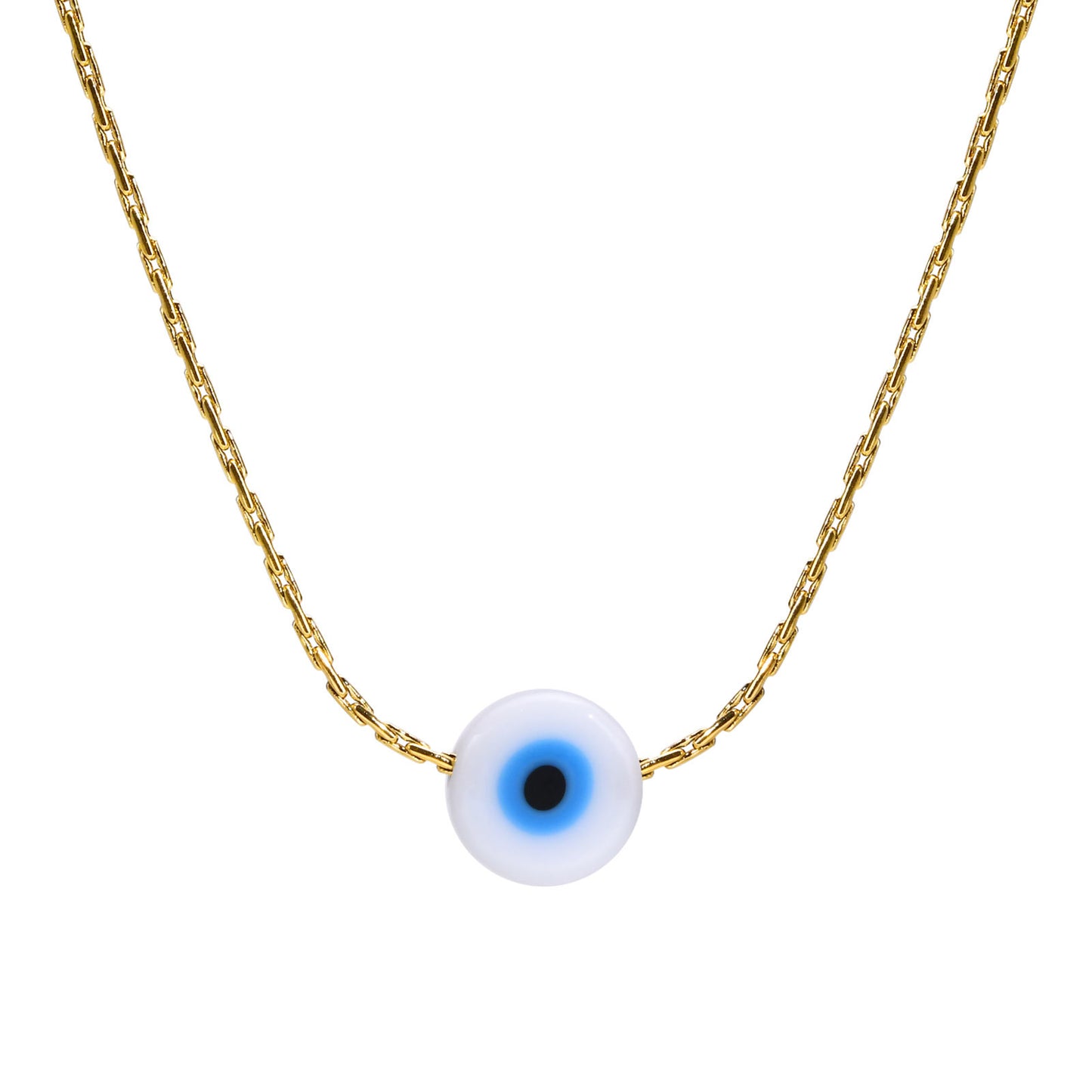 Resin Evil Eye Pendant Necklace (Gold or Silver)