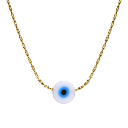 Resin Evil Eye Pendant Necklace (Gold or Silver)
