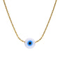 Resin Evil Eye Pendant Necklace (Gold or Silver)