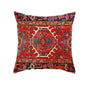 Turkish–Persian Red Pattern Pillow Cover – Bohemian Linen Cushion (45×45 cm)