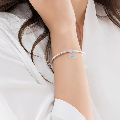 Heart Evil Eye Charm (925 Silver)