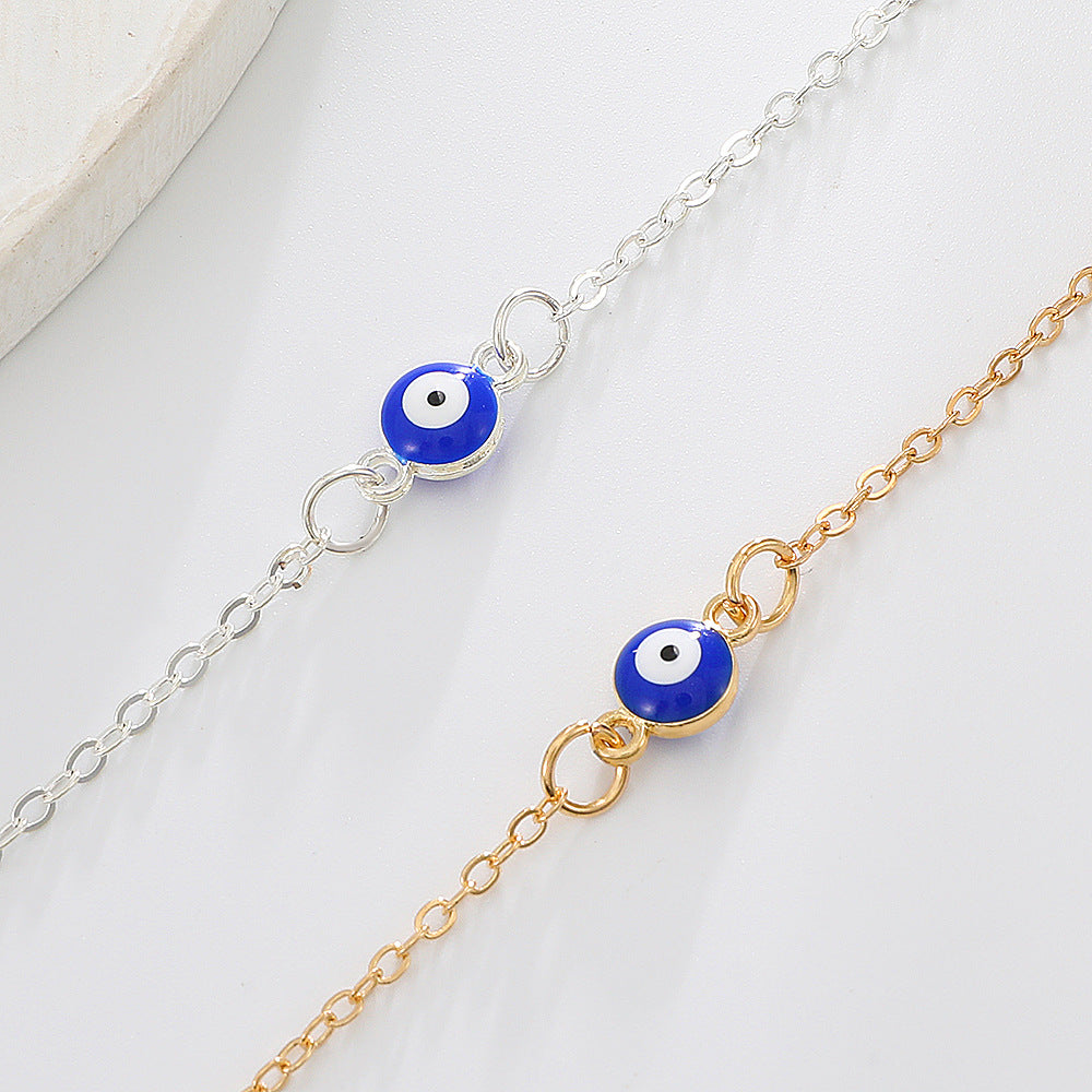 Double Evil Eye Anklet (Silver or Gold)